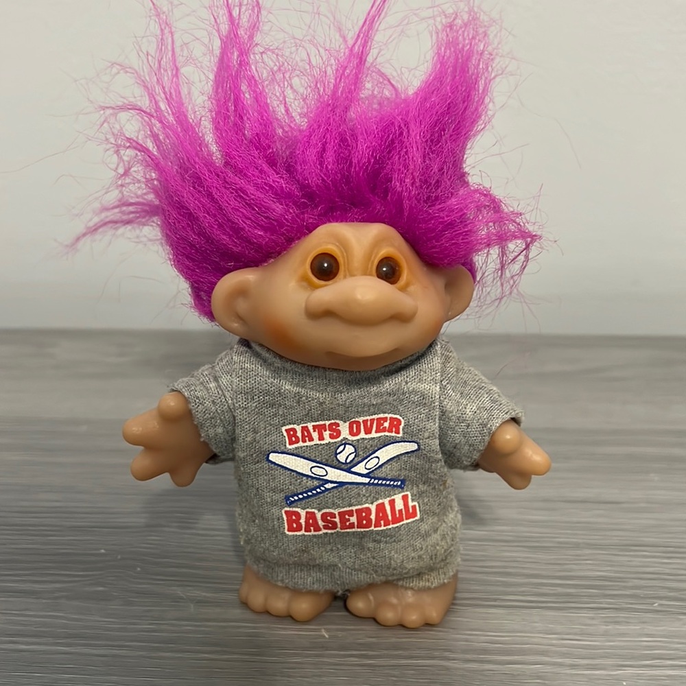 Vintage Dam Troll with Bats over Baseball Shirt, 1986